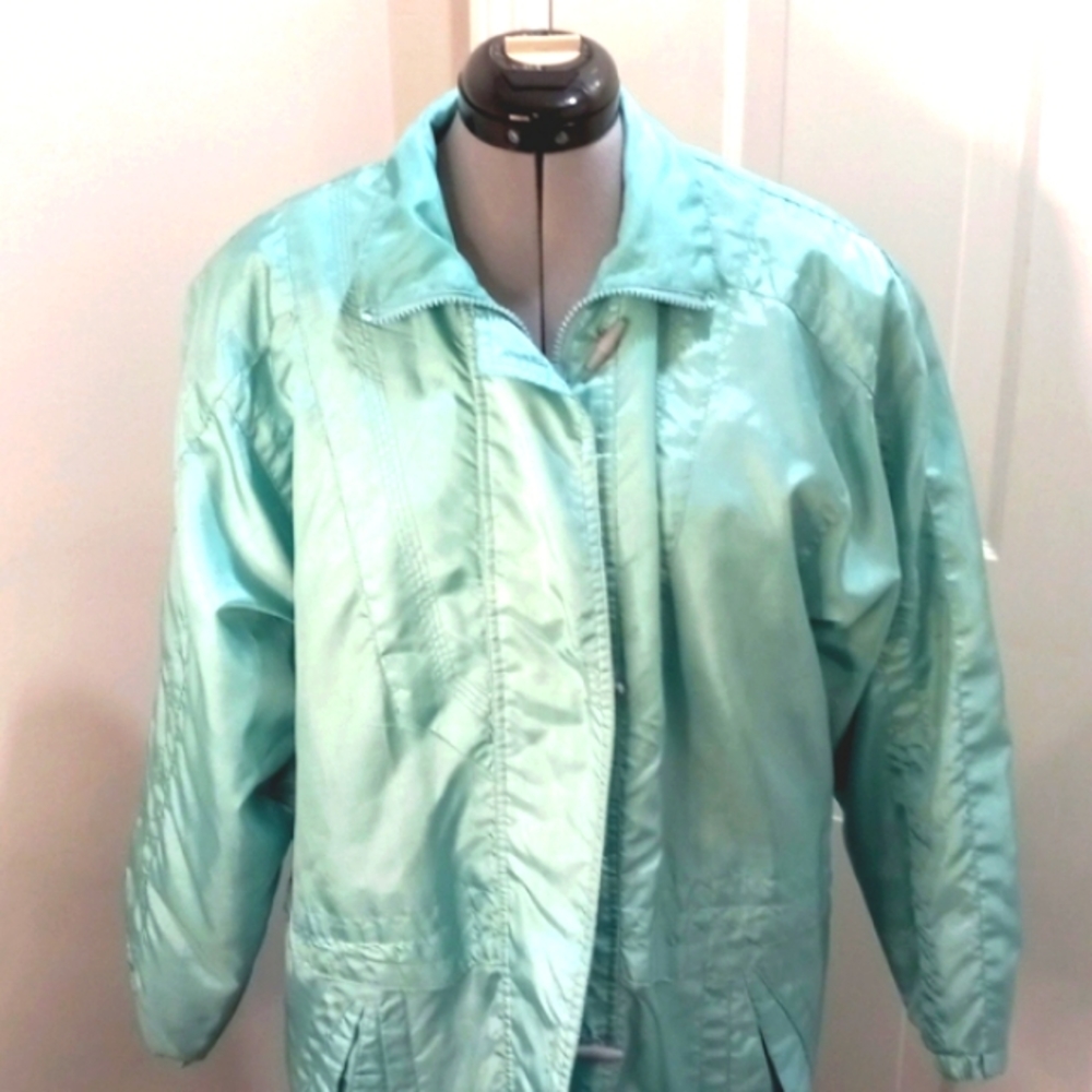 Optix by Julia Michael's Light Teal Wind Breaker Size S